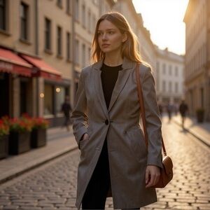 New Banana Republic Grey Lined Coat Size Small